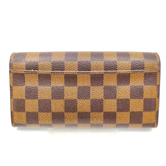 💯 Authentic Louis Vuitton Portefeuille Sarah Damier Brown Long Wallet - Picture 8 of 8